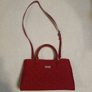 Vera Bradley TRIPLE Compartment Handbag Crossbody Tango Red Microfiber